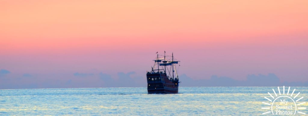 Clearwater Beach Pirate Ship at Dusk