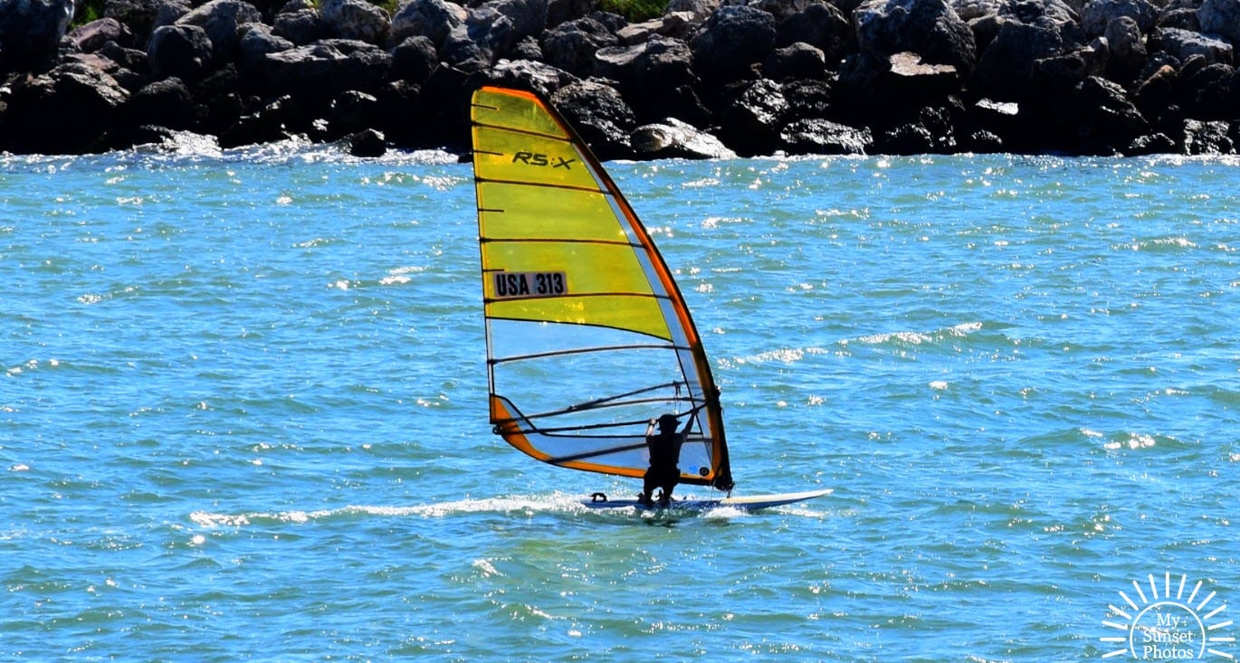 Windsurfing at Clearwater Beach in October 